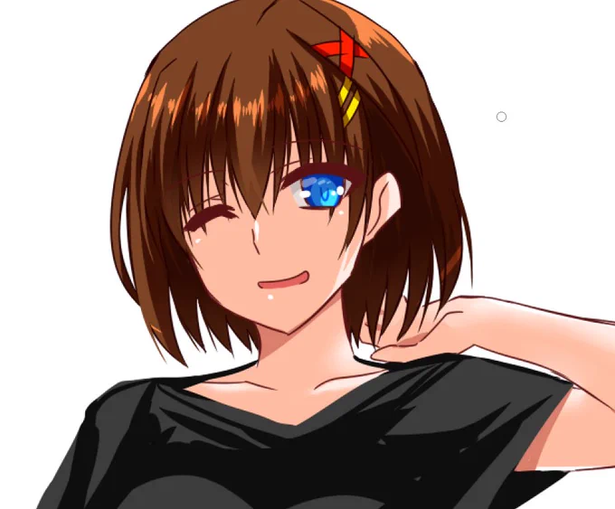 久しぶりにリリ活ではやてさん描きかき中～あっ、まだちょっと肌寒いからTシャツ着てください。 