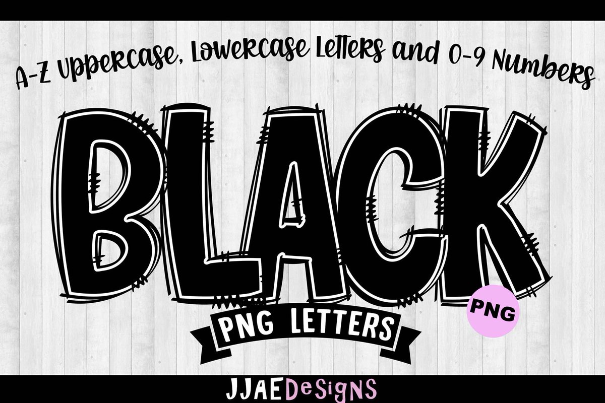 Excited to share this item from my #etsy shop: Black PNG Letters, Doodle Black bulletin board letters etsy.me/41OKQ3P