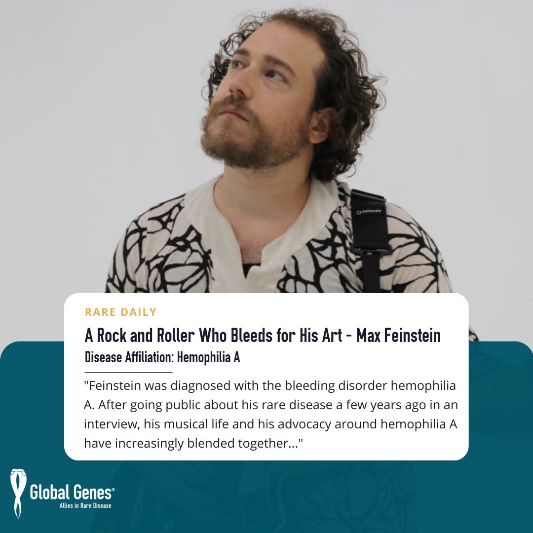 GlobalGenes's tweet photo. Max Feinstein is a rock-and-roller that was diagnosed with the bleeding disorder hemophilia A, and has developed a music curriculum for people with these conditions. To check out the full Rare Daily on Max Feinstein, click here: https://t.co/1DrtFm5i0z
#RareDaily #HemophiliaA https://t.co/6ENun5YJLH