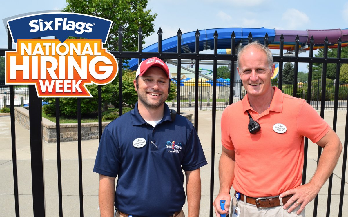 It's Six Flags #National Hiring Week. Stop into our employment office April 24-30 from 9am-7pm or Saturday April 29 from 9am-5pm for walk-in interviews and join TEAM SIX. 🎢 

 Apply Today bit.ly/3HSCKz8

#WorkWhereYouPlay #darienlake #MySixFlags #hiringalert