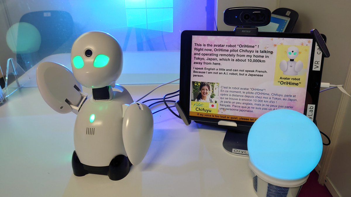 Yoichi_Yamazaki's tweet image. プラス、ことのはさん@Kotobako_koto、ちふゆさん、さとこさん @satoko_orihime  、もえさん @moe_chai_ らOriHimeパイロットの皆さん。海外出展ではOriHimeパイロットの皆さんが力を発揮してくれて、いつもお世話になってます。現地で人手が倍になるのでOriHime出展すばらしいです。#LavalVirtual2023