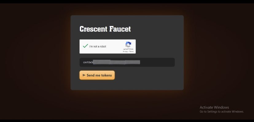 Jessicalevi13's tweet photo. Step 2;
Click on ‘Faucet’ icon or visit https://t.co/qjad1bVvF6.
Step 3;
Copy and paste your $CRE address and click on ‘Send Me Tokens’
10/13
#Cosmos #CrescentNetwork $CRE #DeFi #DEX https://t.co/tNnya3hTYr