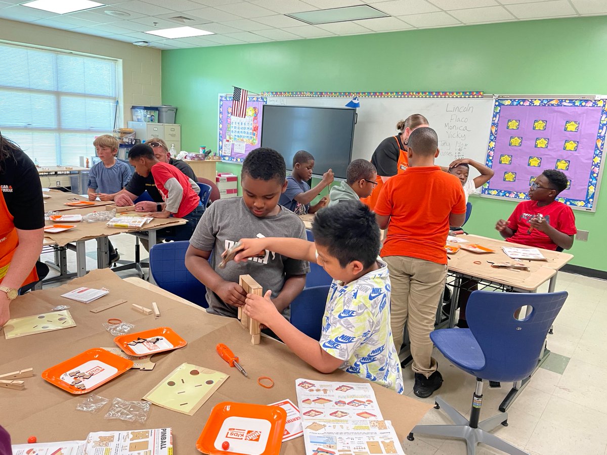 dholzend's tweet photo. Keeping students engaged through @HomeDepot partnership. Our MVP Boys worked to build portable pinball games. @MeckSchoolsVa https://t.co/vo6LXdOjHu