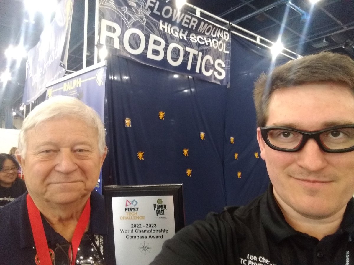 FTC_NTX's tweet photo. Ralph Sydlik, the 2023 World Championship Compass Award Winner for FIRST told me that this is his 52nd year in education. What an amazing career! https://t.co/stNpCtNONx