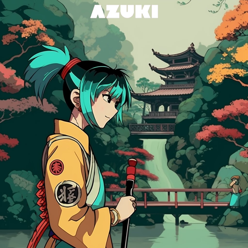 3324eth's tweet photo. @CoffeeCake4Life @Azuki @midjourney Wandering the garden, instead of sword you have a walking stick. Resembles her pretty well imo ! https://t.co/xHINGXZglL