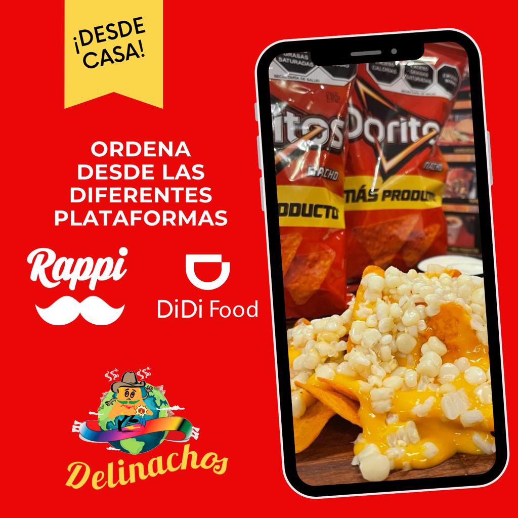 Delinachos1's tweet photo. ¿Se te antojan unos riquísimos nachos, pero no quieres salir de casa?, pues faltaba más, no salgas y satisface ese antojo y pídelos por Rappi o Didi Food. Esperamos tu pedido!! https://t.co/erOnzhUQ4X