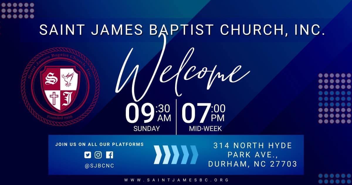 sjbcnc's tweet photo. See you in the morning at 9:30 a.m. EST for our Sunday Worship experience. Also join us online @sjbcnc on Facebook or on YouTube at Saint James TV. #liftjesus #connectcommunitytofaith 🙏🏾🙌🏾 https://t.co/YgXojaP8gB