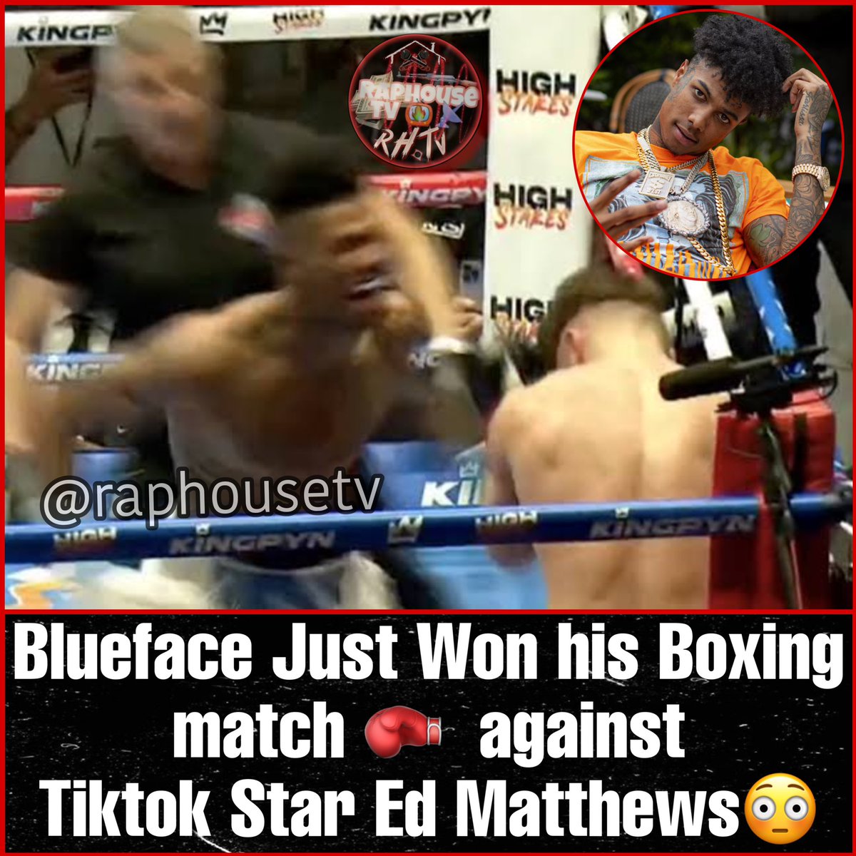 raphousetv2's tweet photo. Blueface Just Won his Boxing match 🥊  against Tiktok Star Ed Matthews😳 https://t.co/Z71PwTffEz