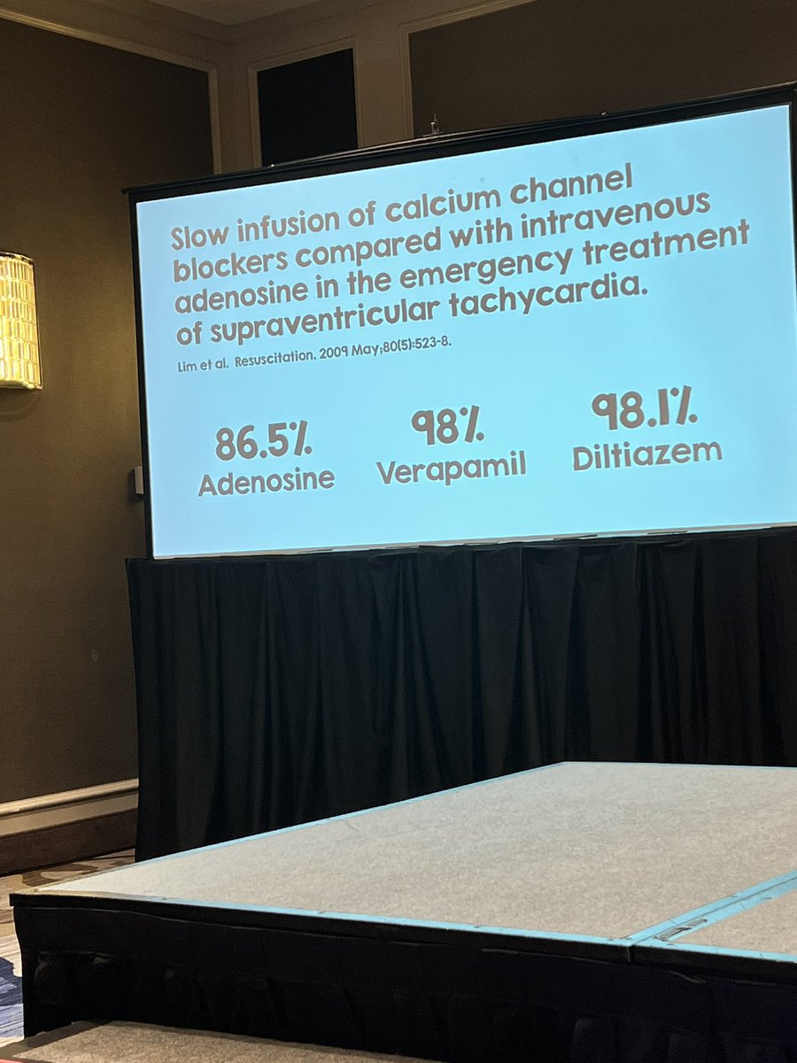 Is it time to ditch Adenosine and start giving IV Diltiazem first for SVT? @DocWillisMD argues for a CCB-first approach, and the data look promising. #AAEM23 @aaeminfo @AAEMRSA @CriticalCareNow @smuramed @HeySteveMD @MRamzyDO @DEZ_EM_Pharm