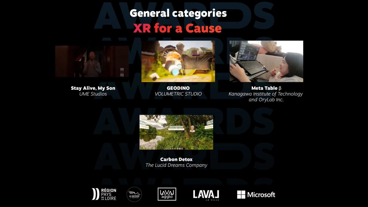 Yoichi_Yamazaki's tweet image. Meta Table βは研究が評価されるRevolution #Research 部門と社会問題への取り組みが評価されるLaval Virtual AwardのXR for a Causeの２件にファイナリストとしてダブルノミネート。さすがはオリラボHanBeiさん @e6ada6e58685 のプロデュース。
#LavalVirtual2023