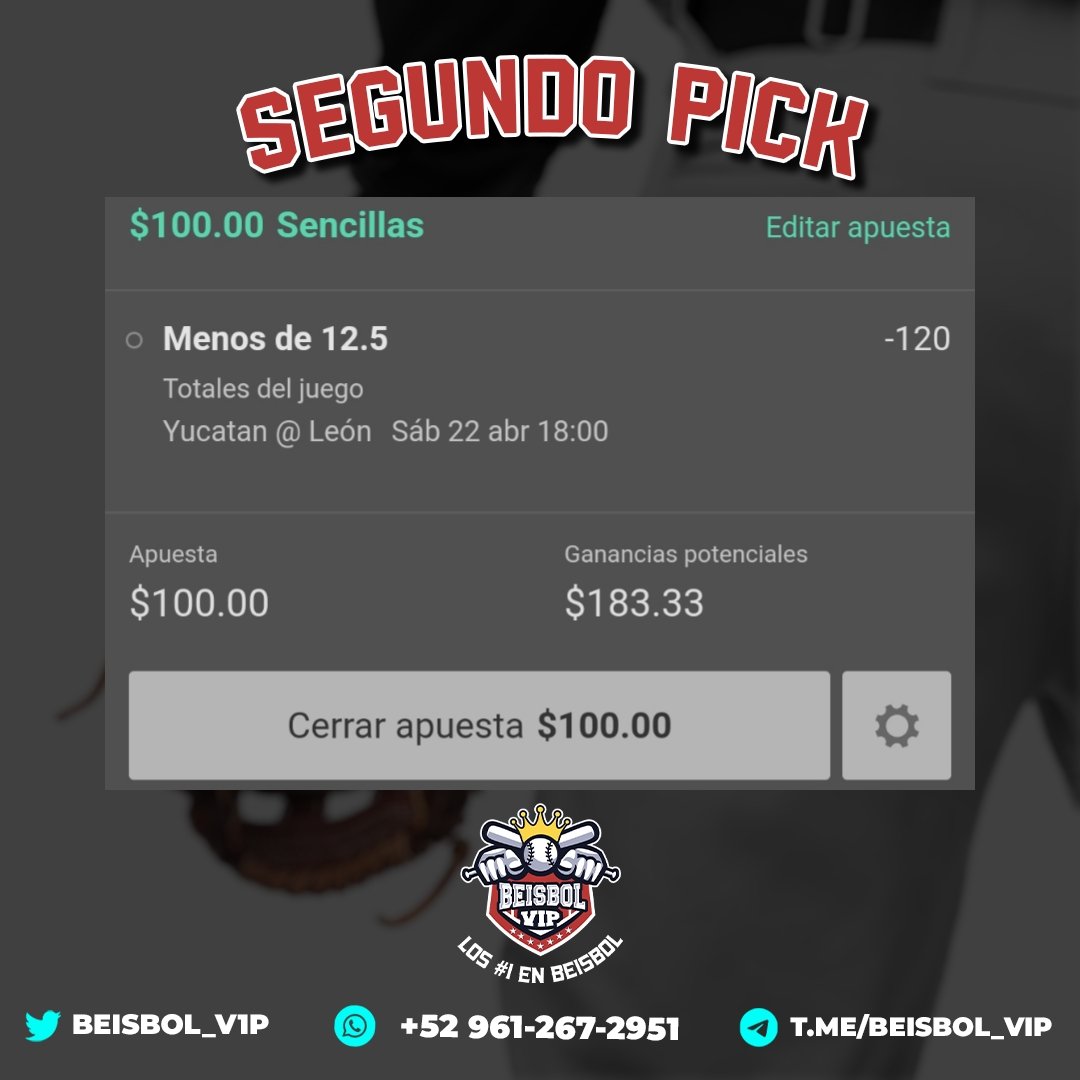 Beisbol_VIP's tweet image. Segundo #Freepick del día de #LMB 🍀