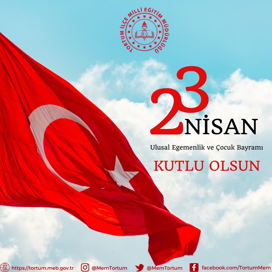 Türkiye Büyük Millet Meclisimizin açılışının 103. yıl dönümü ve 23 Nisan Ulusal Egemenlik ve Çocuk Bayramımız kutlu olsun. 🇹🇷 #23NisanUlusalEgemenlikveCocukBayramı 
<a href="/skaygusuz/">Salih Kaygusuz</a> <a href="/fatihbayramia/">Fatih Bayram</a> <a href="/OrhanOzen_25/">Orhan ÖZEN</a> <a href="/Erzurum_Mem/">Erzurum İl Millî Eğitim Müdürlüğü</a>