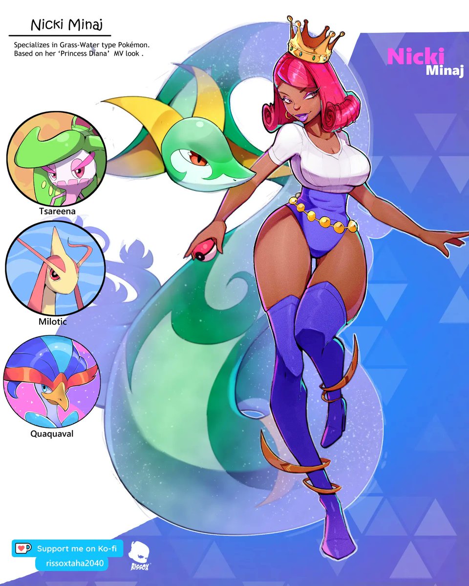 RissoxT's tweet photo. @NICKIMINAJ as pokemon trainer 

#Pokemon #conceptart #fanart #anime #animegirl https://t.co/1aJ8NyHSvR