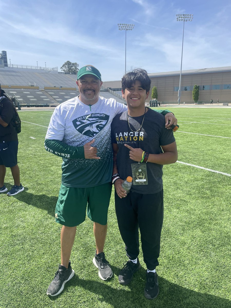 i2aaac's tweet photo. Great day at Sacramento state, Enjoyed the campus and can’t wait to be back on the 14th!

@CoachCherokee @SacHornetsFB @WCLancerDawgs @coachmartin2 @rbourneII https://t.co/DUpUkmkAC3
