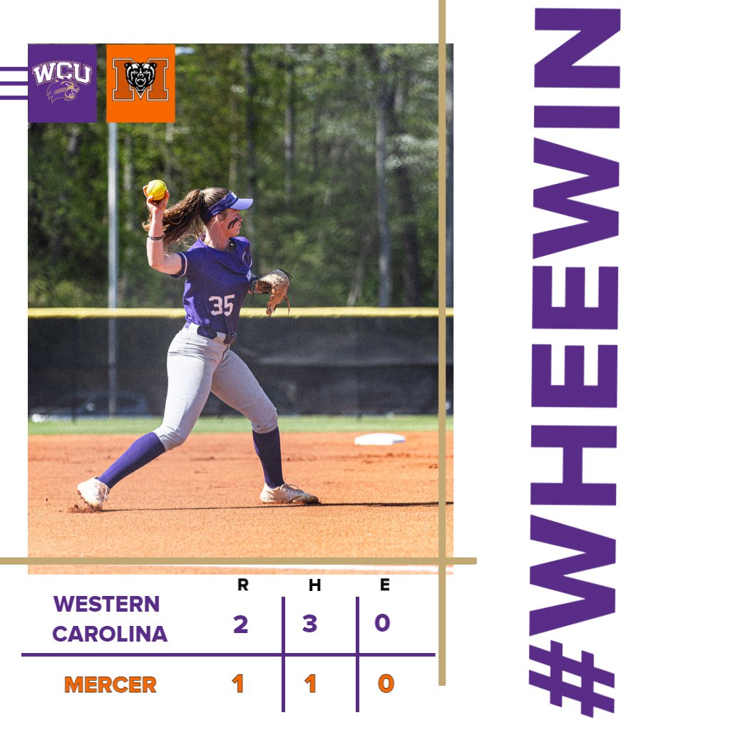 CatamountSB's tweet photo. #WheeWin and #WheeSweep today's doubleheader at Mercer with a 2-1 game two victory! Bailey Huneycutt hit a two-run home run in the first inning & Jayme Eilers allowed only one hit in the complete game victory. We go for the series sweep Sunday at 1 #CatamountCountry https://t.co/y28h8zkGPH