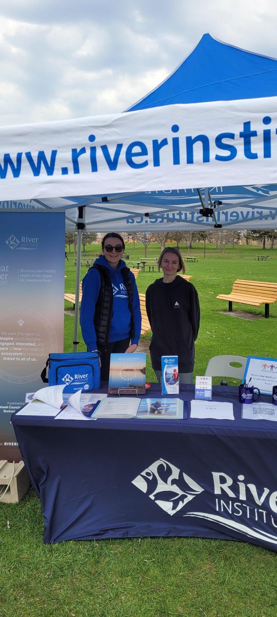 Celebrated #EarthDay by hosting a booth representing the #RiverStrategy and #RiverRapport at <a href="/CityofCornwall/">City of Cornwall</a>’s eco day today! A great turn out and so great to see new and familiar faces. Next to me is Emma, an Environmental Technician student who is doing her placement with us!