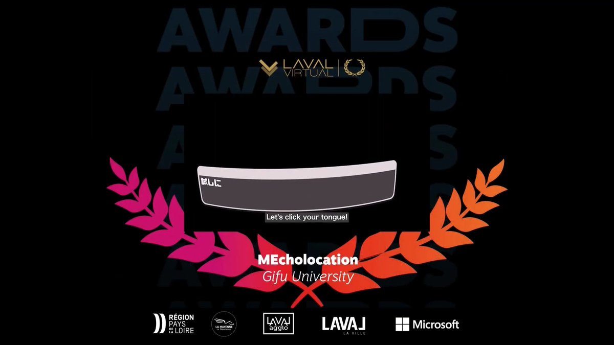 Yoichi_Yamazaki's tweet image. Revolution #Research 部門では岐阜大学 @sakukuri2019 さんらの　MEcholocation が受賞！
#LavalVirtual2023