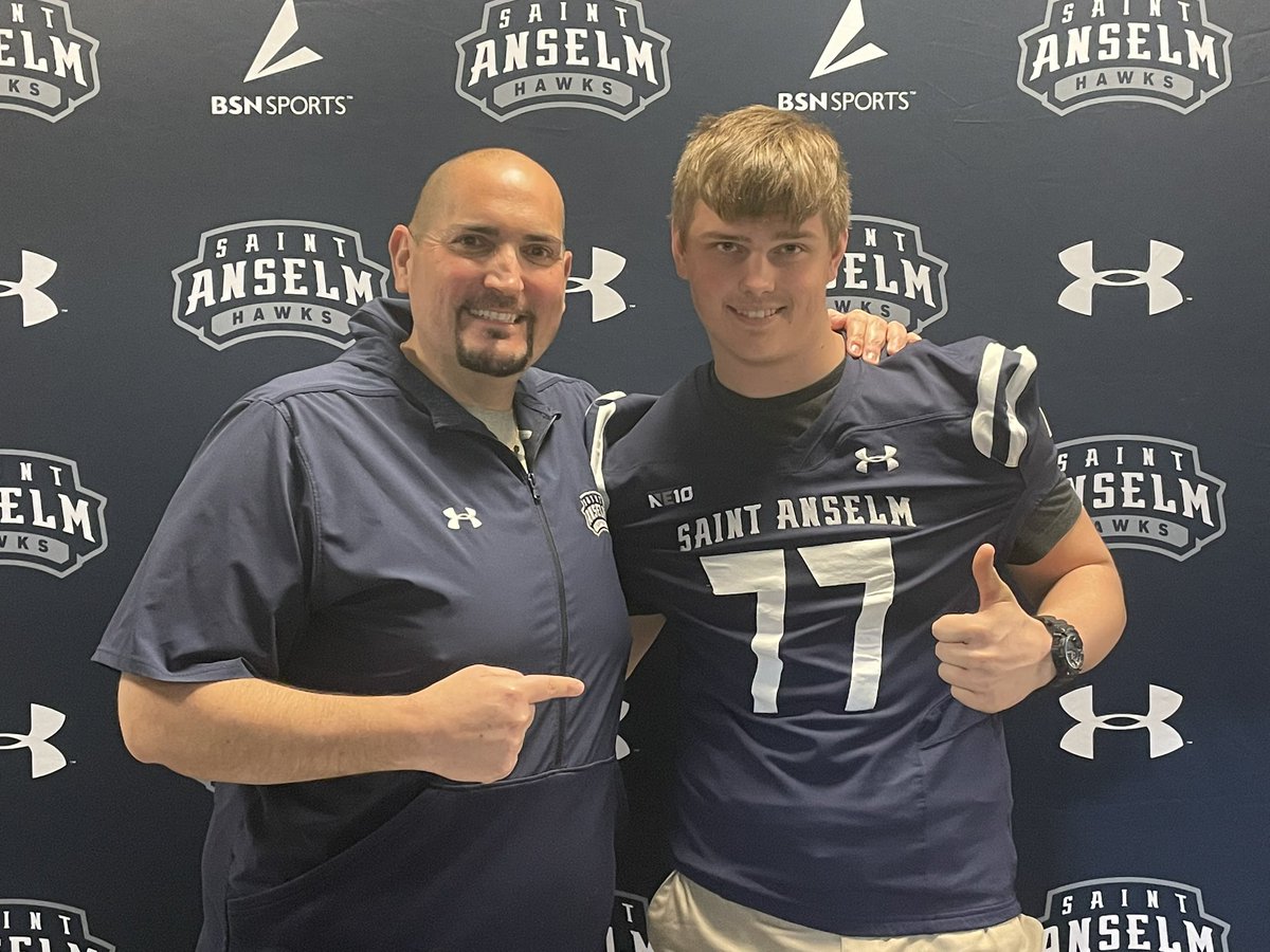 Just wanna thank <a href="/STAHawksFB/">Saint Anselm Football 🏈 #BCM</a> for the junior day invite! Campus tour was great and facilities looked amazing. Loved the values Coaches talked about in the meetings and had some great conversations with their players.
