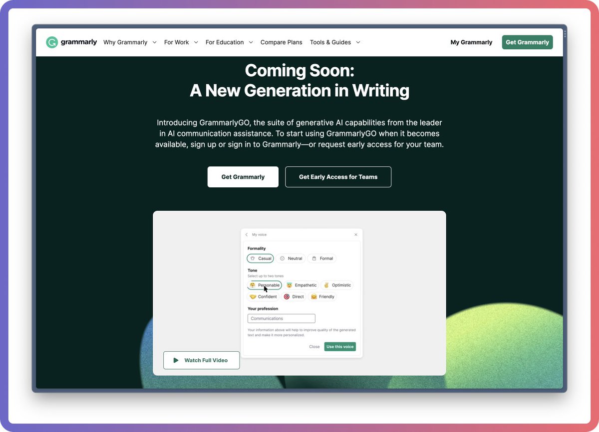 HusseinYahfoufi's tweet image. You get 500 prompts per billing cycle.

Link to learn more about it on the #GrammarlyGO page 👉 grammarly.com/grammarlygo