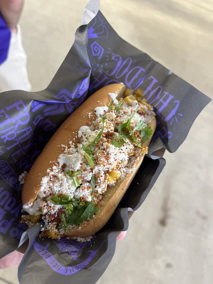 Just now getting around to <a href="/CholoDogs/">Cholo Dogs Mexican Hot Dogs</a> at @ExploriaStadium. Unreal scran.