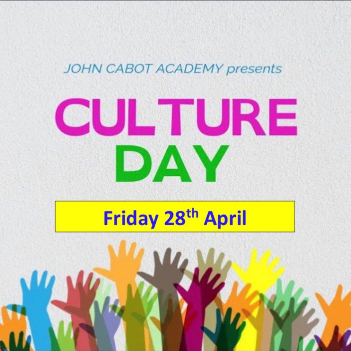 On Friday we celebrate our annual JCA Culture day. We’d love students to get involved by bringing delicious sweet/savoury food samples for food tasting tables at breaktime or by wearing cultural clothing/colours of a flag you associate with. It’s going to a be brilliant day🌟