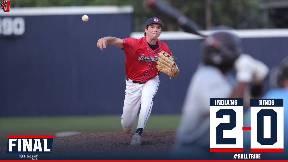 FIANL FROM FULTON: JW Armistead throws a complete game one-hitter as ICC defeats Hinds, 2-0 to complete the sweep. #RollTribe #ICCBSB
