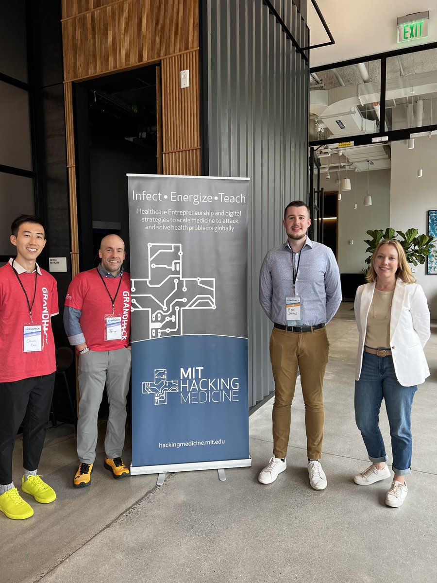 chencao's tweet photo. It’s @mithackmed #GrandHack23 weekend! Action packed day spent at @enginexyz. Great seeing many @MassGenBrigham colleagues mentoring and participating in this 72-hour sprint! Special thanks to @Mass_Tech for including us!

@drewskiMD @EllenKimMD @markzhangdo @OzanUnluMD @freddytn https://t.co/Sm7k0FqdA4