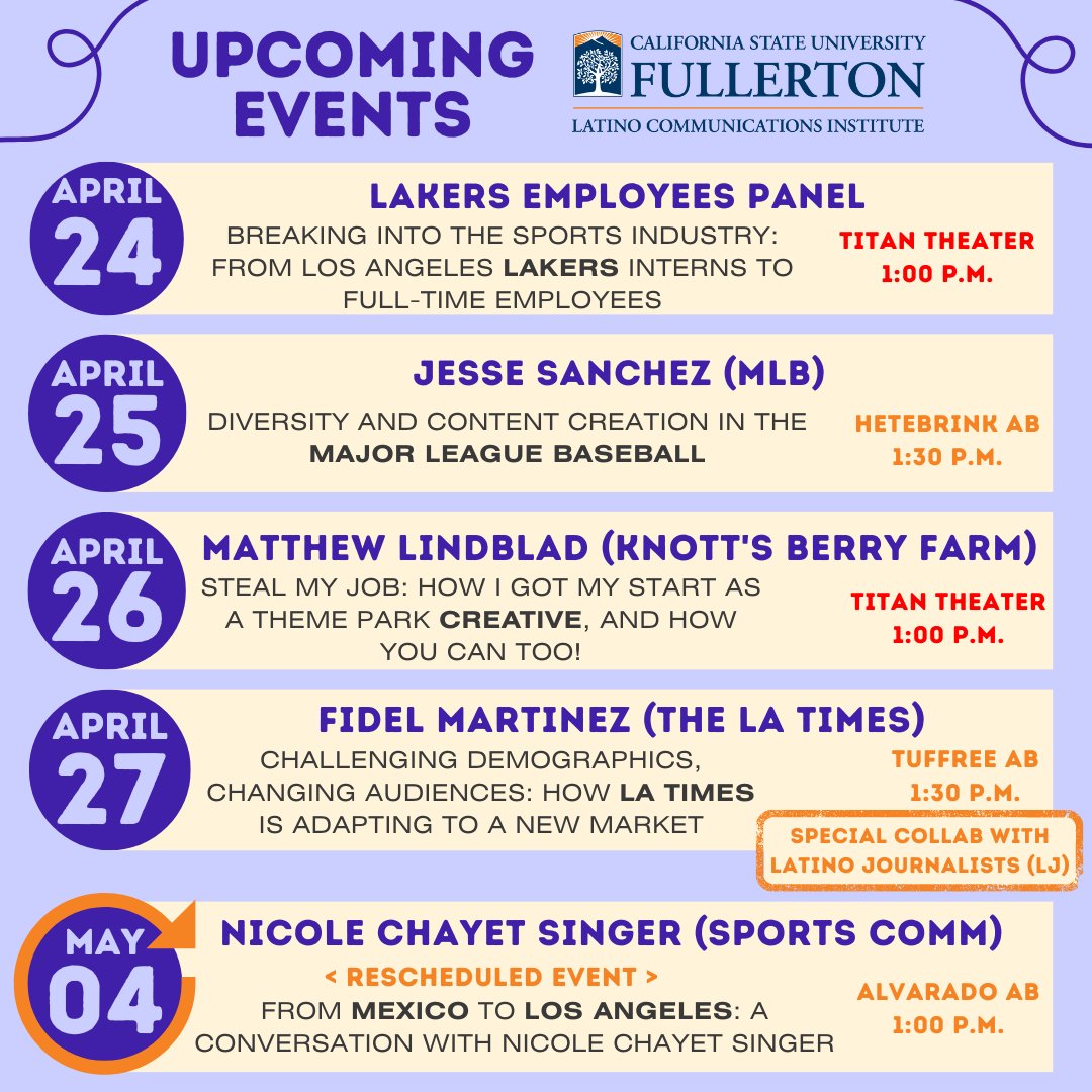 Upcoming events reminder 😃 

See you there!