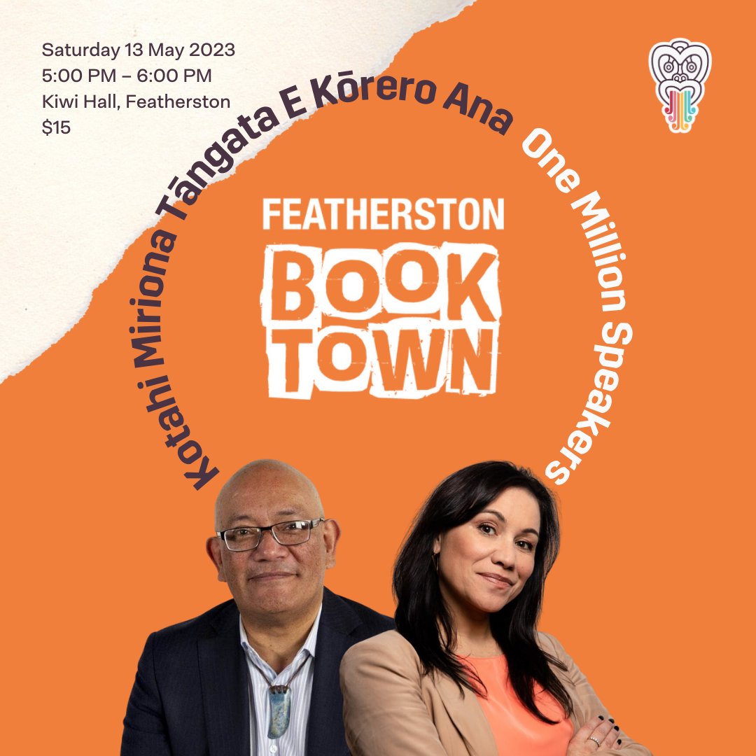 Our tumu whakahaere, Ngahiwi Apanui, and reo champion @formerlydaniels are at Booktown 2023 🌀 This event is in te reo with simultaneous English interpretations.  🎟 Get tickets: ow.ly/z4Tp50NOyNA

@BooktownNZ #reomaori #kiakahatereomāori #tereoāomri