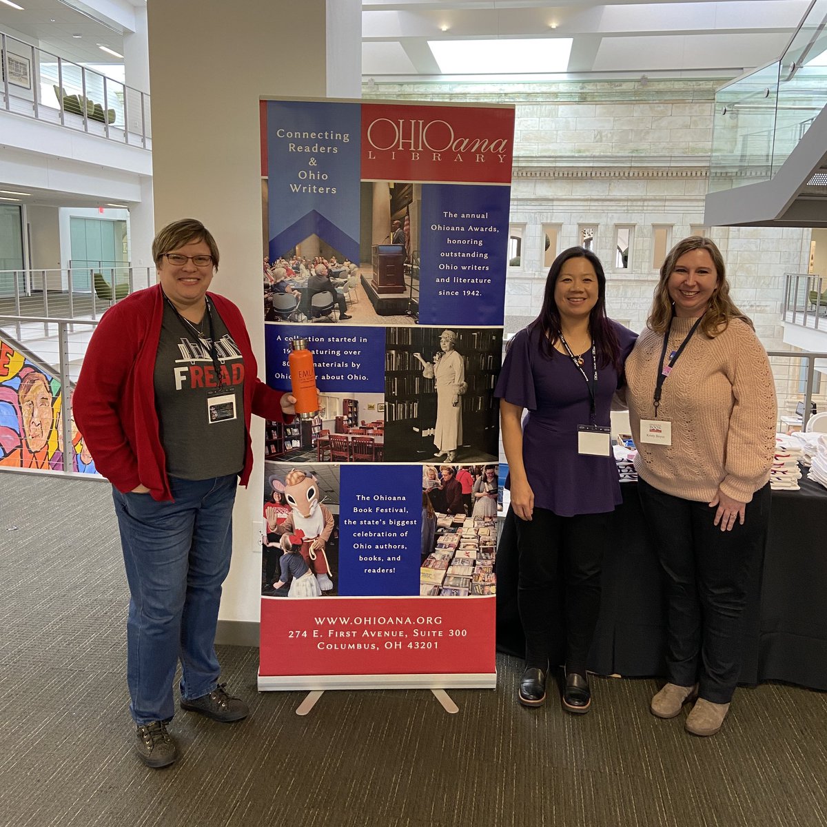 Great day at the Ohioana Book Festival! Loved meeting @emliterary authors @AndreaYWang and @KristyLBoyce, and sad to miss @pinatadirector for our picture. #OhioanaBookFestival