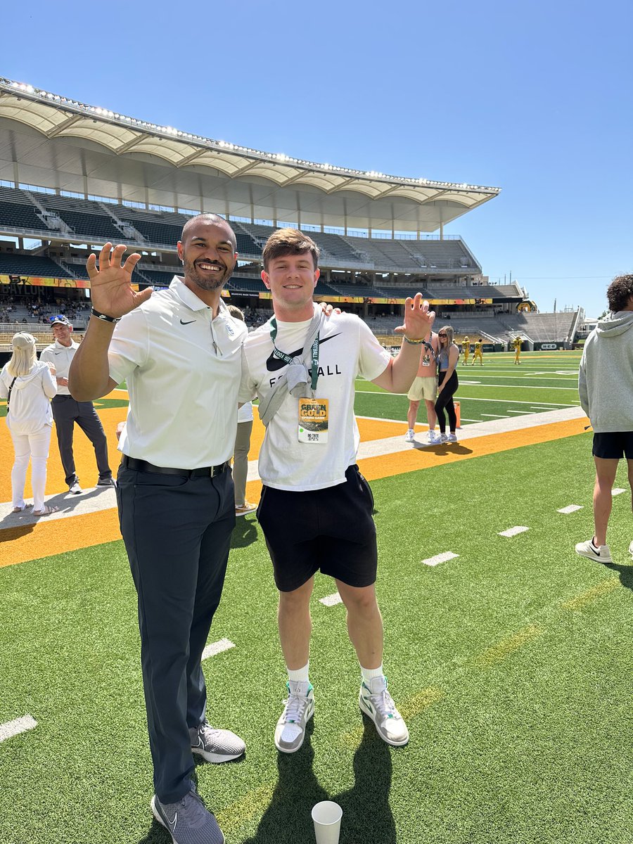 Loved watching the Green and Gold game today in Waco!! Excited to come back #PersonOverPlayer