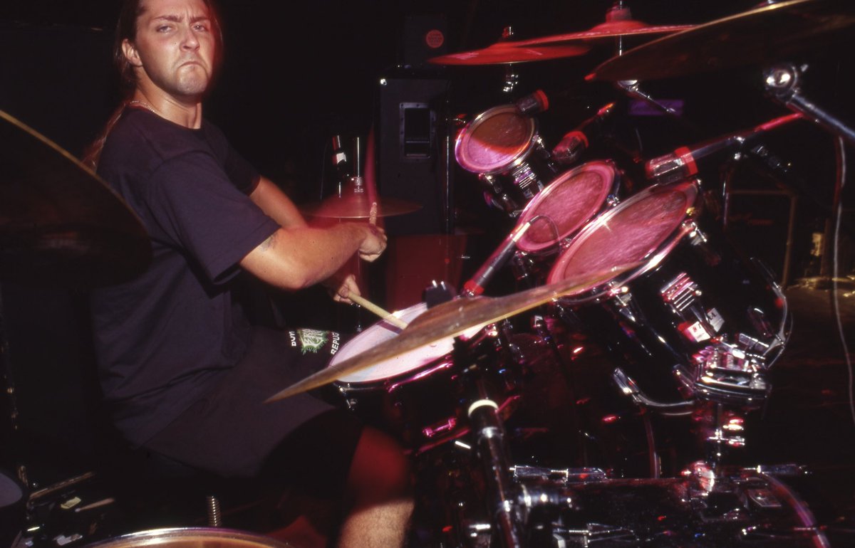 JeremyXWagner's tweet photo. Happy Birthday to the late, great, Ryan Stanek. 

Your music is immortal as is your spirit—which is always with us—and we always celebrate your legacy when we play the songs you wrote with us. 🤘🏻🖤🥁
.
*Photos: @StephanieCabral
.
#RyanStanek #Drummer #BrokenHope #DeathMetal https://t.co/l5oBXzth8K