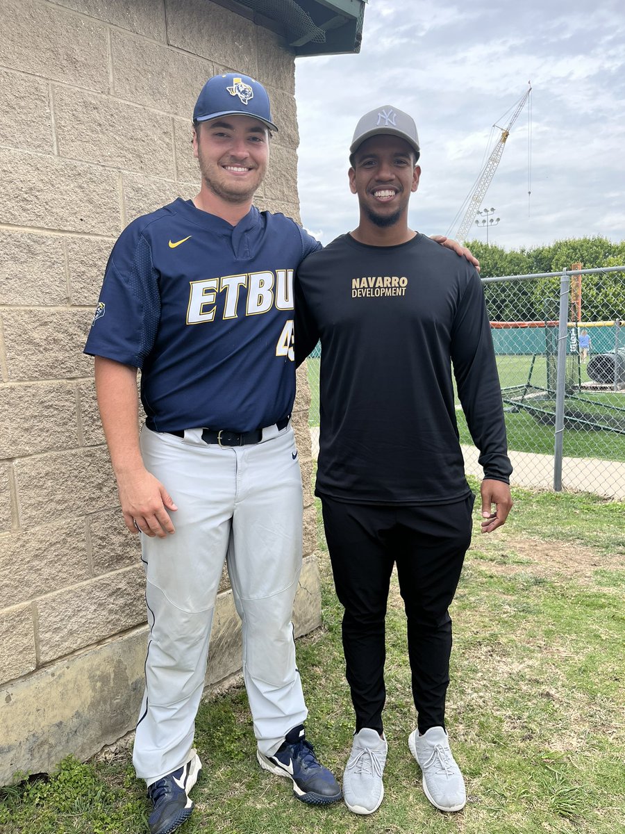 NDBeBetter's tweet photo. Complete game with 9 strikeouts…as expected💎 It was fun watching @sayersmcollins pitch here in Dallas, keep shoving‼️#NavarroDevelopment #BeBetter https://t.co/y1ITnBKP1Q