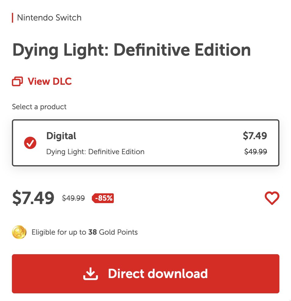 Nintendeal on X: 🚨 Need your help! What price do you see when you check  the Dying Light: Definitive Edition eShop listing   $9.99 or $7.49? Can't figure out why some see