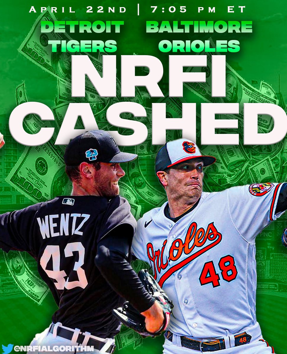 NRFIalgorithm's tweet image. BANGGG FREE PLAY SMACKKKK💰
•DET @ BAL NRFI: CASHED✅✅

THE NEW ALGO: CASHHHH ITTT💸

LIKE &amp;amp; RT this post for 25 FREE NRFI’s DM’d to you🤝🔐 FIRST 500 ONLY!!