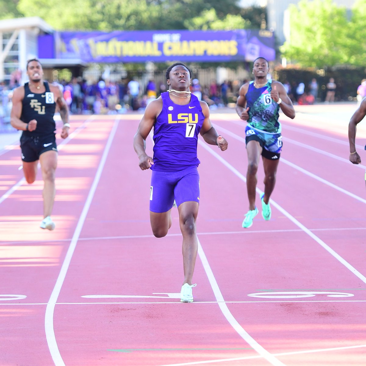LSUTrackField's tweet photo. Men's 200 Meter

Da'Marcus Fleming takes 🥇 in a loaded 200m field with a slightly-wind aided time of 20.22 (2.1)! He sits at 9th in the nation for the 200. Dorian Camel was not far behind with a SB of 20.44 seconds!

#GeauxTigers | 📊 https://t.co/eBsqJNtHHr https://t.co/BUtrvZGV9I