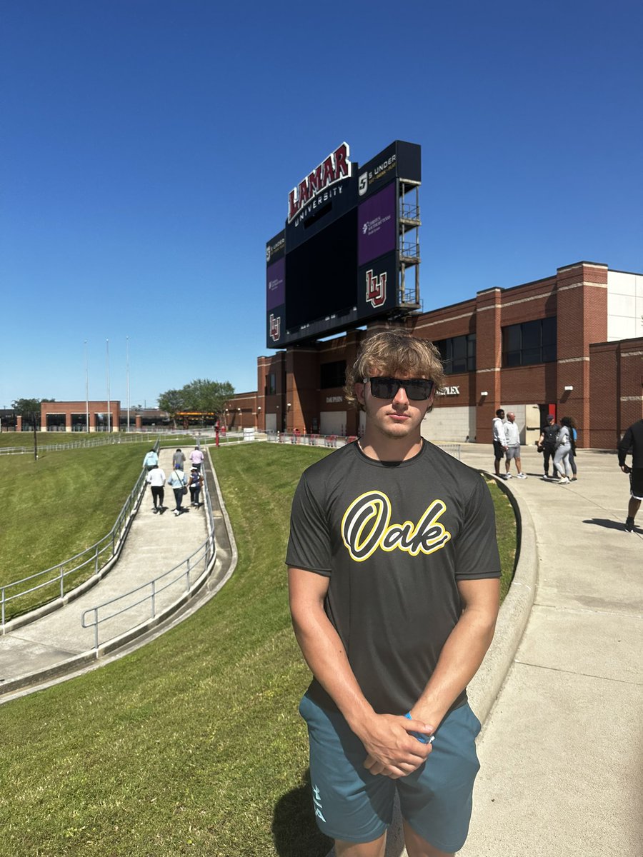Had a Great junior day <a href="/LamarFootball/">Lamar University Football</a> <a href="/jaxsondicus/">Jaxson Dicus</a> <a href="/Coach_BCarp/">T. Brandon Carpenter</a> <a href="/recruitingko/">Klein Oak High School Football Recruiting</a> #thecOde
