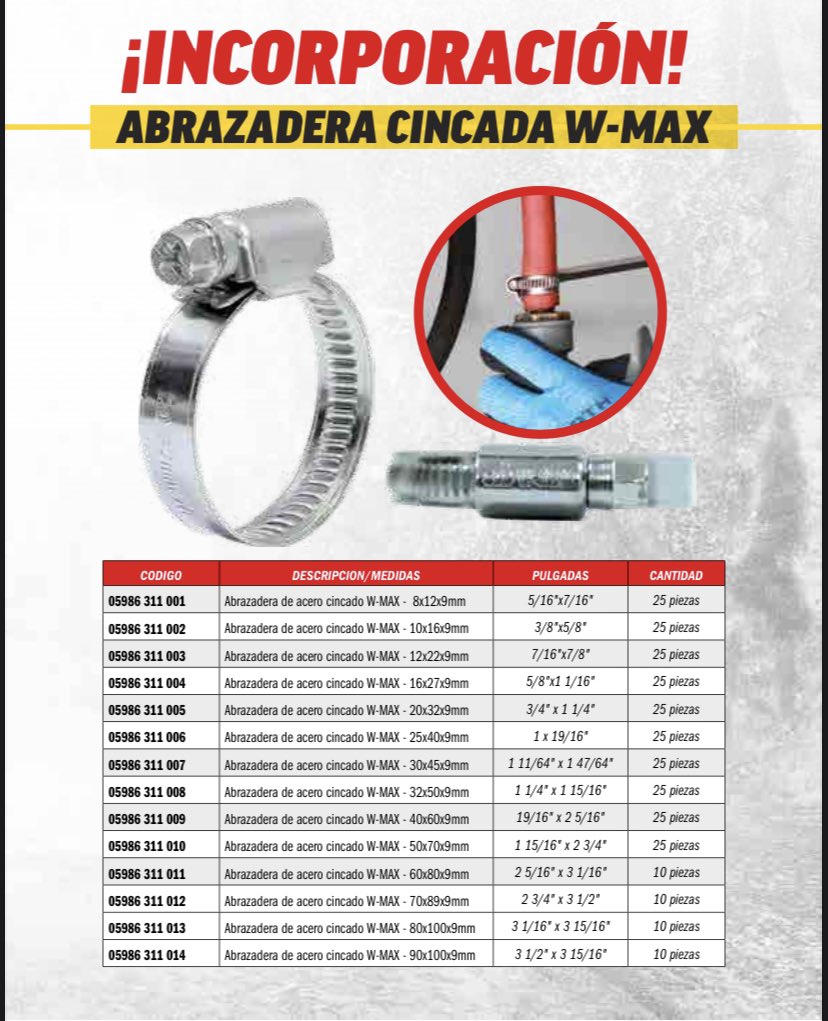 tribhamx's tweet photo. Abrazadera Cincada Wurth
✅No daña la Manguera
✅Mayor Presión 
✅Acabado Cincada
✅Cinturón Delgado 

Ventas: contacto@tribha.com.mx https://t.co/oWb7alb7nK