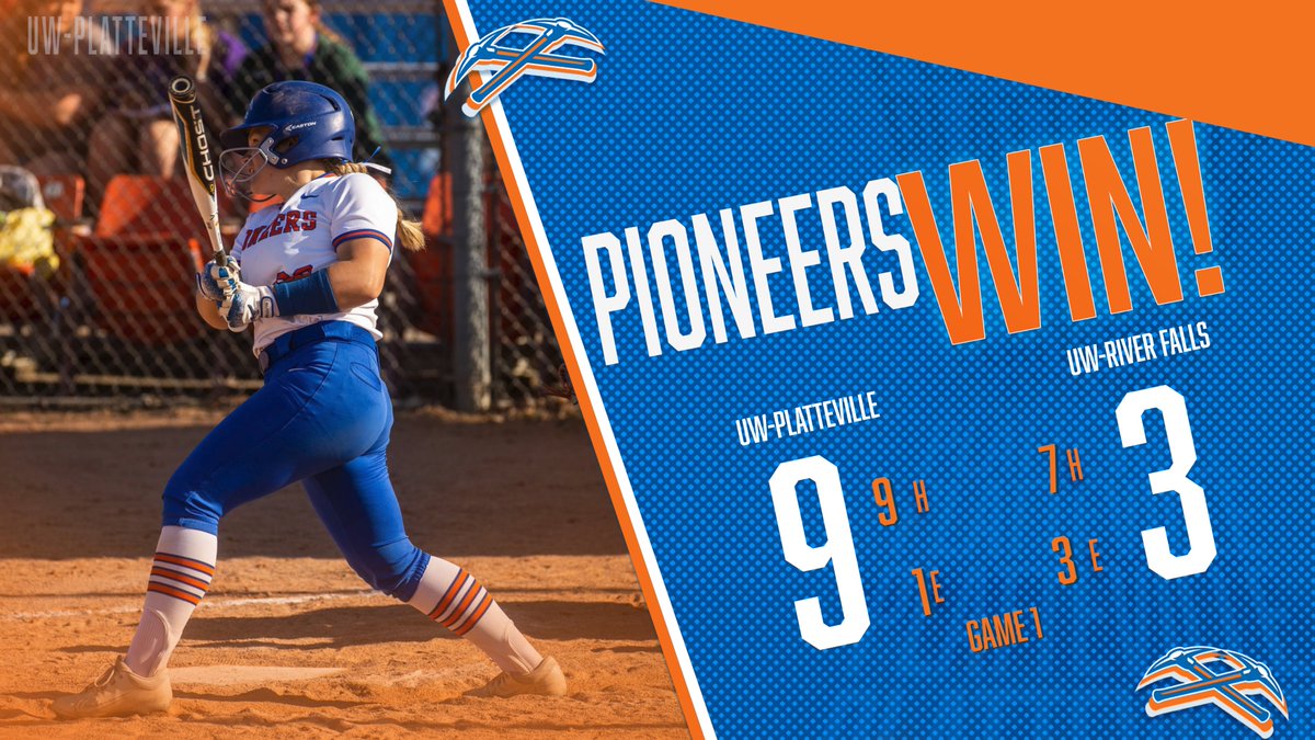 Get the brooms out! 🧹🧹
<a href="/UWPlattSoftball/">UW-Platteville Softball</a> sweeps UW-River Falls with 9-3 and 9-1 (5 inn.) victories on Saturday! The Pioneers improve to 20-10 and hit the 20 wins threshold for the first time since 2018! #SwingTheAxe