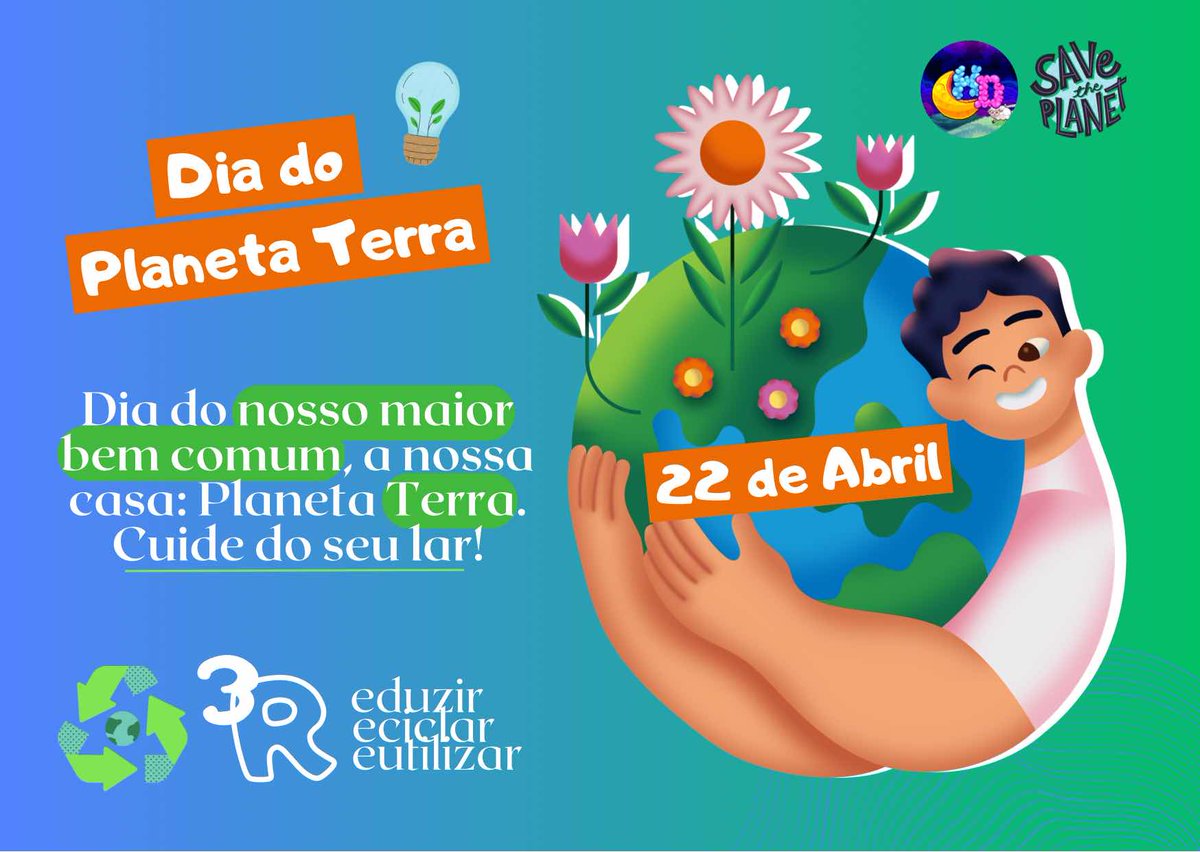 DIA DA TERRA 🌎 

Hoje, dia 22 de abril é comemorado em todo o mundo o Dia da Terra. Criado em 1970, a data representa a luta em defesa ao meio ambiente, a importância do planeta e o desenvolvimento de uma consciência ambiental. 🫱🏽‍🫲🏻🌎

#DiaDaTerra #SaveThePlanet ✨