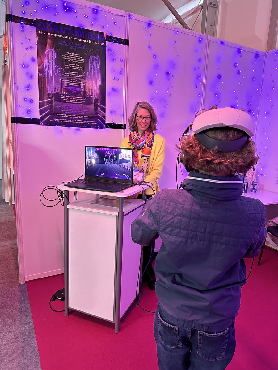 XaosPrincess's tweet image. Thank you so much to my wonderful #Teammates @want_eye, @guillefix &amp;amp; kreolis.net and to our generous supporters virtual-industries.com/en &amp;amp; @DigNarratives who made this fantastic time at #LavalVirtual2023 possible #IRL &amp;amp; in #SocialVR 💜🫂😎