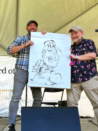 I had a blast appearing at Tallahassee's @WordofSouth this afternoon with the brilliant #Florida cartoonist <a href="/AndyMarlette/">Andy Marlette</a>  -- although when it was time to go home, I forgot where I parked my manatee.