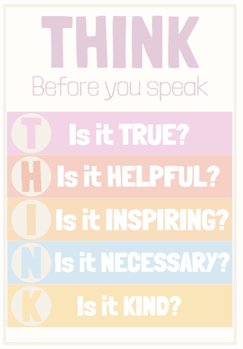 FlorenceM02's tweet photo. Making meaningful displays for my classroom is one of my most favourite things to do in my spare time. Let’s remind all our students to THINK before they speak. This will make a point in maintaining positive social interactions and a friendly environment 🩷 #ACUedu_p https://t.co/EYfP4ROez7