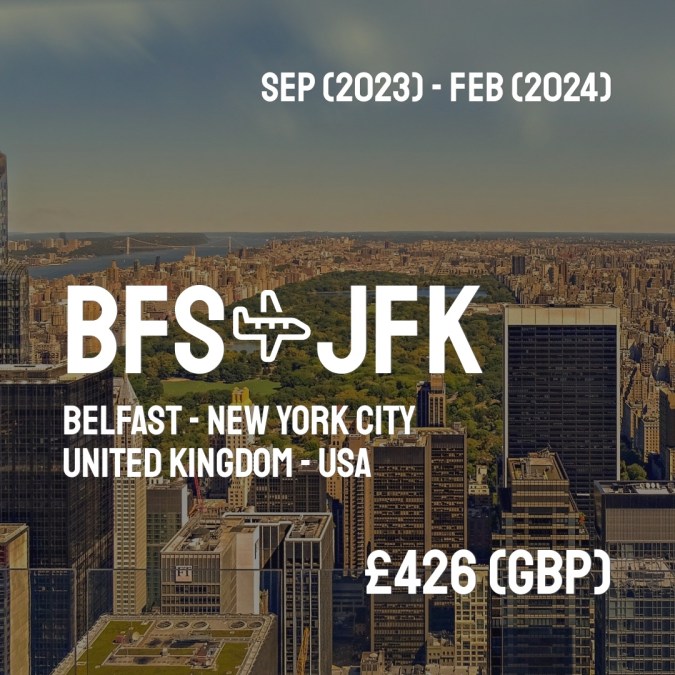 BFSCheapFly's tweet image. ✈️ Belfast (BFS) to New York City (JFK) for only £426 (GBP) roundtrip 💸
322 live dates on Adventure Machine. - get the app on iOS or Android #belfast #belfastcity #belfastireland #belfastfood #belfastblogger #belfastsink #belfastmaine