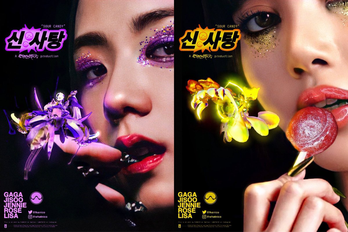 stevenartpop's tweet photo. lady gaga x blackpink - sour candy🍬 https://t.co/huk11W7J8z