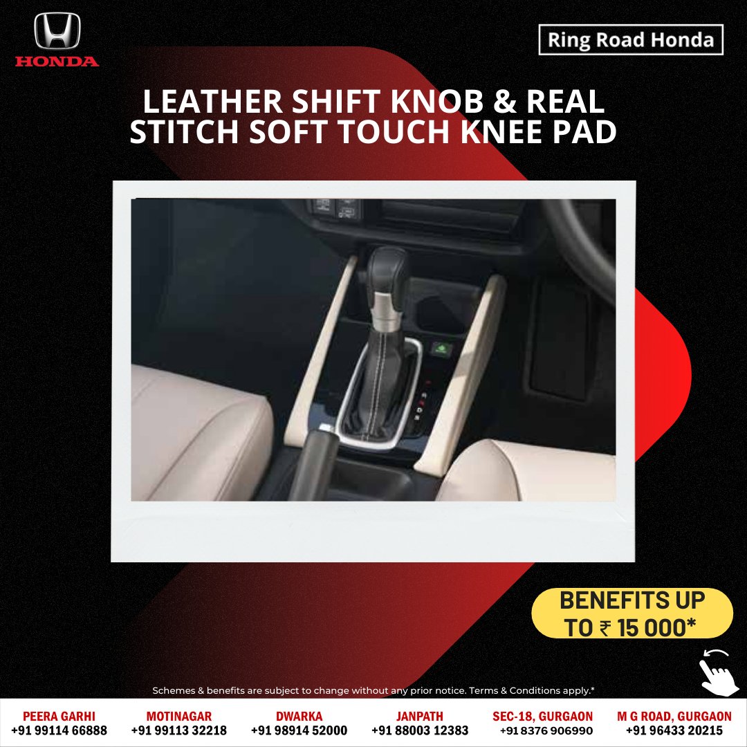 ring_honda's tweet photo. The new Honda City’s Leather shift knob and satin metallic finish around the AC vents with ambient lights truly reflects its class.

Enjoy benefits upto ₹ 15 000*.
Book now - https://t.co/Wy7mUWYmhS
.
.
.
#hondacarindia #rrhonda #TheNewHondaCity #ThinksAhead #HondaSensing https://t.co/0ZNUoPz1o2