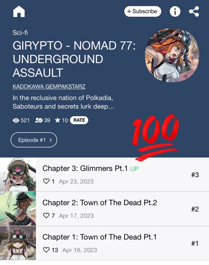 Nami_Solania's tweet photo. Yeayyy I'm so excited! 😍😍 New episode of GIRYPTO - NOMAD 77: UNDERGROUND ASSAULT is out guys!! @Nyna_Polkadia look great ✨
.
Read it here 👉 https://t.co/c48DUDrD7E
.
#GIRYPTO $GIR #WEB5 #IP #W5IP #CCBYS #Polkadite #Polkadia #Comic #Raya2023  #Webtoon #WebtoonCanvas https://t.co/TVHmOnLGHH