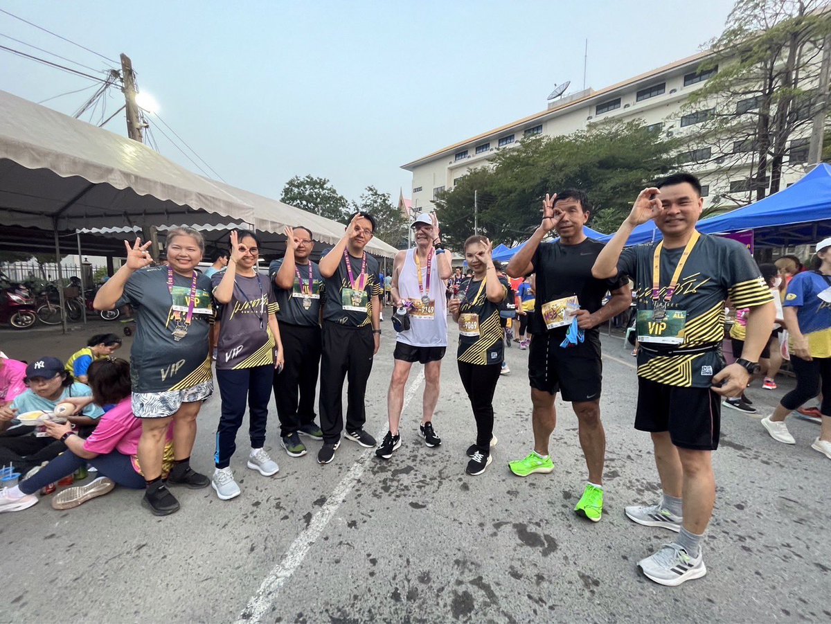 USAmbThailand's tweet photo. A great, hot &amp; humid 10 KM race this morning with Governor @chadchart_trip &amp; 1600 friends! Started at @mettapracharak hospital and went across Nakhon Pathom.  Loved supporting “Run For See”, the amazing hospital team &amp; the inspiring patients. Very special day. - BG #190ThaiUS https://t.co/GjMORmasqX