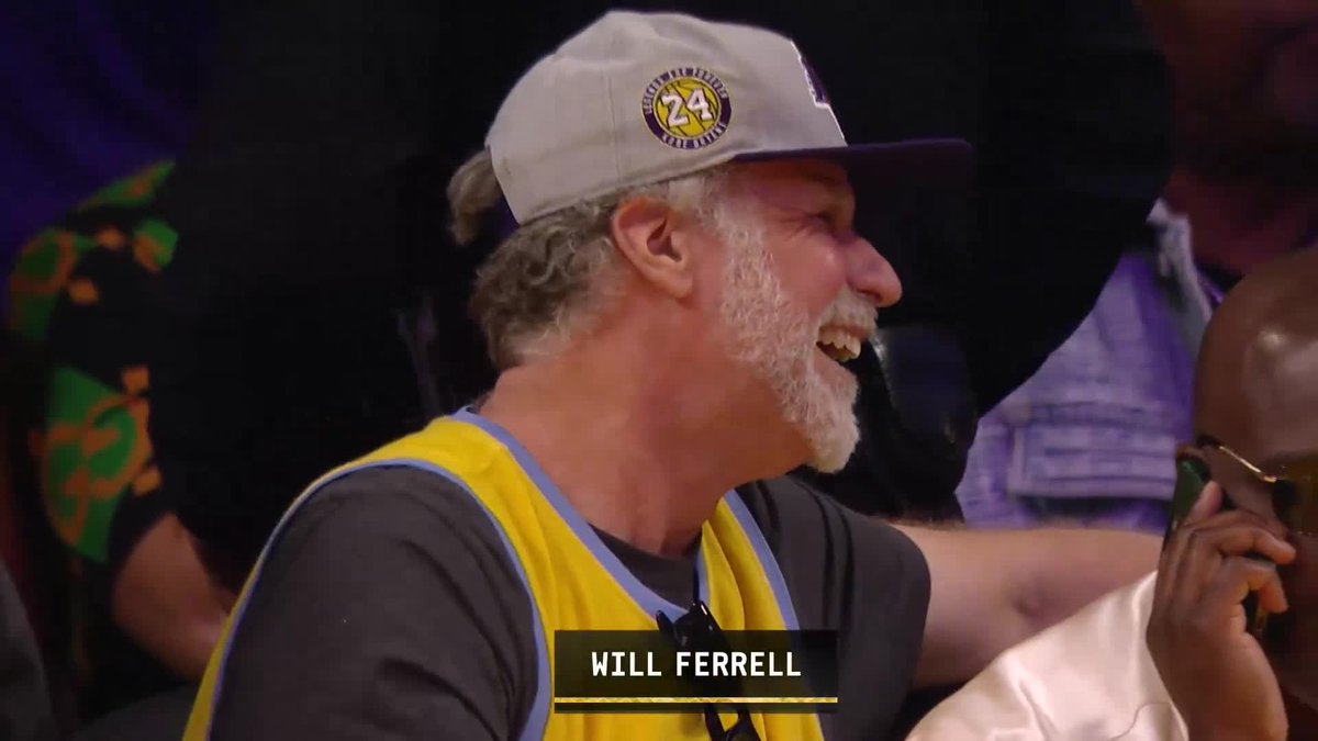 BleacherReport's tweet photo. Leonardo DiCaprio and Will Ferrell at the Lakers-Grizzles game ⭐️ https://t.co/kVZ9ByOO6W