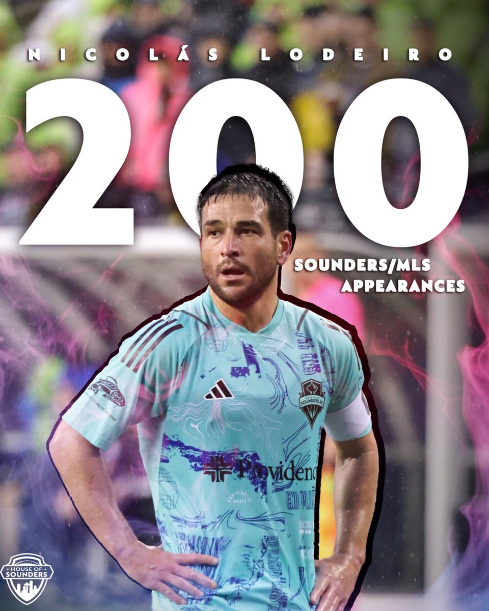 HouseOfSounders's tweet photo. 2 0 0 S O U N D E R S A P P S 🔥
Congratulations to the skipper on his 200th Sounders and MLS appearance!
📸 @elisabethcadams
#Sounders #NicoLodeiro #EBFG #SoundersMatchday https://t.co/9Pw1VaDcR6